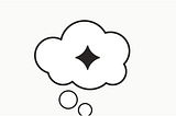 A thinking cloud image with a generic AI logo inside of it. — Illustration by Ed Orozco