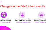 Some changes in the GIVE token marketing events