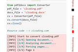 PDF to docx using Python