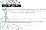 5. The What, How, Why, Who, Where, of Decolonising Ecological Knowledge