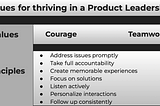 Core Values for thriving in a Product Leadership role