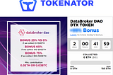 🐳 DataBroker DAO ICO Tokens DTX with up to 75% Bonus — Only on Tokenator! 🐳