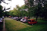 Parking lot at the University of Copenhagen, Denmark.