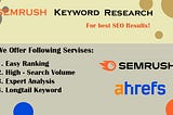 SEMrush Keyword Research: “SEMrush dashboard showing keyword research data.