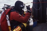 Bernie Chowdhury prepares to dive Scapa Flow, Orkney. Copyright: Thomas A. Easop