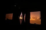 Sunrise taken through my caravan windows.