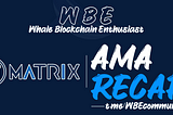 AMA RECAP — Whale Blockchain Enthusiast with Matrix