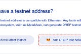 DREP Zinciri Test Ağı Tokenlarının Alınmasına İlişkin Talimatlar