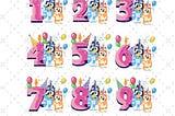 Bluey Birthday Png, Blue Dog Png, Birthday Cartoon Png Bundle, Birthday Magical Sublimation, Bluey PNG, My Birthday Png, Birthday Party Png