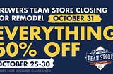 Brewers Team Store to Close on October 31