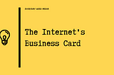 Yellow Business Card With Black Text, Lines, And Light Bulb