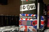 A can of beer called Vicious with an Union Jack as its label.