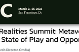 GDC 2022 React. Metaverse Games: State of Play and Opportunities