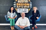 Week 1 at IBM — photo from fireside chat in Austin, TX with IBM’s Inhi Cho Suh and Phil Gilbert.