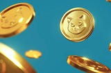 Gold cat tokens falling on a blue background.