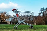 Shopping trolley/cart in a park