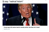 Actual words about Donald Trump