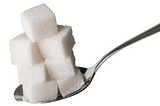 Spoon full of sugar cubes