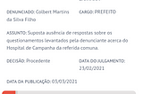 Pedido sobre o hospital de campanha é respondido via denúncia ao TCM-BA e prefeito recebe…