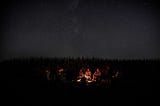 people around a campfire under the stars