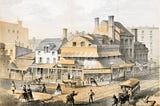 NY City street scene in 1854