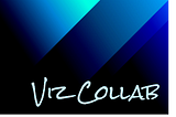 VizCollab logo on blue background.