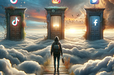 Writer looks ar social media doors.