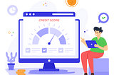This image shows the credit score which is generally CIBIL score in India. This image is used in a article which tells how CIBIL score affects your loan consolidation process.