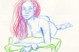 Life drawing: Blonde hair gone pink and purple