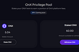 ONX Staking — Privilege Pool