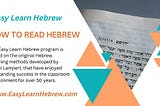 How to Learn Hebrew Easily