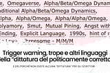 Trigger warning, trope e altri linguaggi della “dittatura del politicamente corretto”