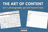 Art + Photography Go Full Funnel!