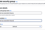 AWS Security Group VPC Associations