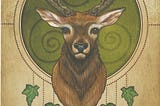 Stag Oracle card from ‘Angels and Ancestors’ Oracle by Kyle Gray.