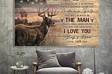 COOL American flag Deer hunting To my dad love your son canvas prints