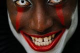 scary clown face