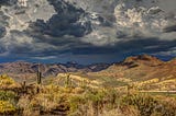 Dark clouds over the Sonoran Desert.