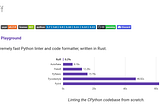 Ruff: a game changer for Python linters.