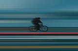 Man on a bike going fast