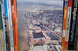 A picture of Liverpool skyline from the helicopter