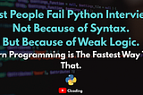 Most beginners fail at Python not because of syntax — but because they skip pattern programming.