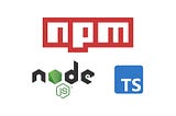 Image of NPM registry and Node.js and Typescript