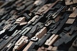Antique printing wooden letters.