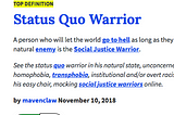 15 Questions for Status Quo Warriors (number 7 is a hoot)