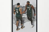 Free THE JAYS - Jayson Tatum and Jaylen Brown Poster Boston Celtics NBA Wall Decor Basketball Prints for Kids, Men, Bedroom, Mancave, Office, Gym