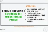 Python Program to Perform Operations on Set