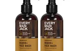 Every Man Jack Beard + Face Wash - Subtle Sandalwood Fragrance - Deep Cleans and Helps Condition and Soften Your Beard and Skin Underneath - Naturally Derived with Aloe and Glycerin- 6.7-fl oz (2 Pack)