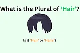 What’s the Plural of Hair? Is it Hairs or Hair?