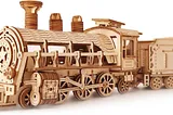 Suerte 3D Wooden Train Puzzles for Adult Vehicle Building Kits Model to Build DIY Assembly Mechanical Puzzles Wood Train Building Set Gift for Men Teens Boy